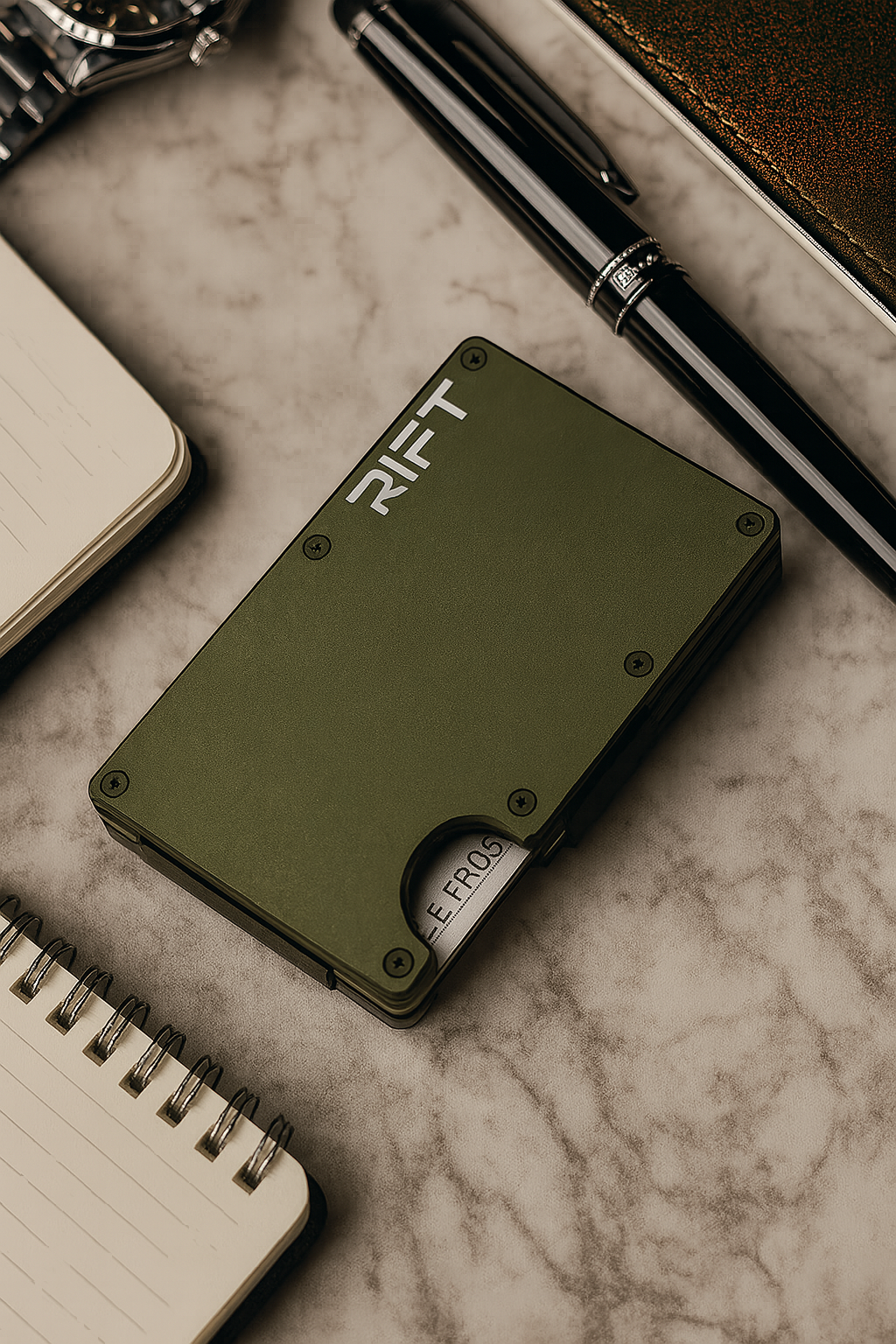 BILLETERA RIFT® Green Army - blindaje RFID anti clonación