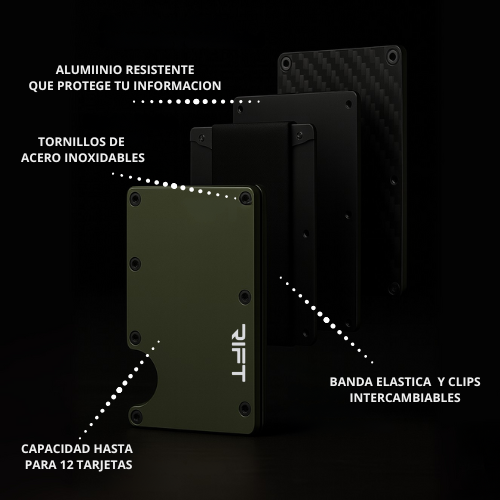 BILLETERA RIFT® Black Carbono - blindaje RFID anti clonación