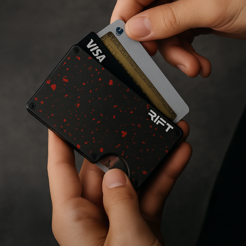 BILLETERA RIFT® Ruby carbono - blindaje RFID anti clonación