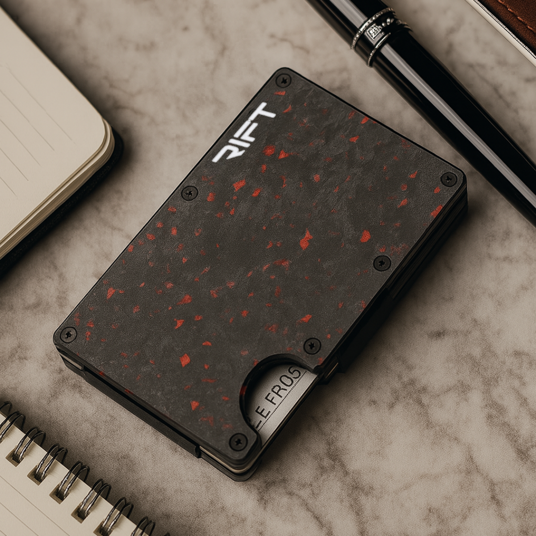 BILLETERA RIFT® Ruby carbono - blindaje RFID anti clonación