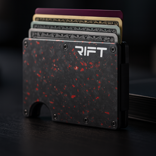 BILLETERA RIFT® Ruby carbono - blindaje RFID anti clonación