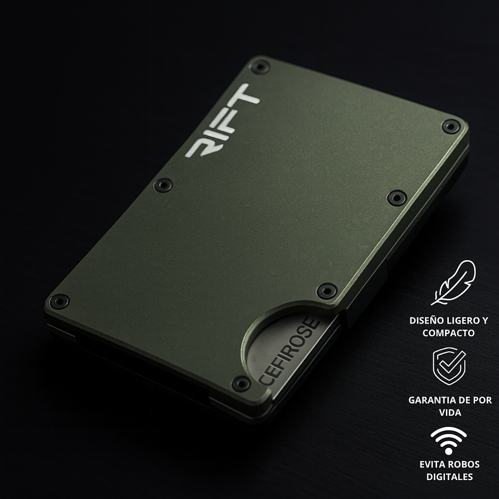 BILLETERA RIFT® Green Army - blindaje RFID anti clonación