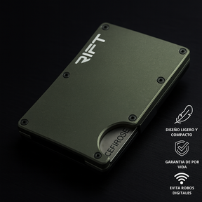 BILLETERA RIFT® Green Army - blindaje RFID anti clonación