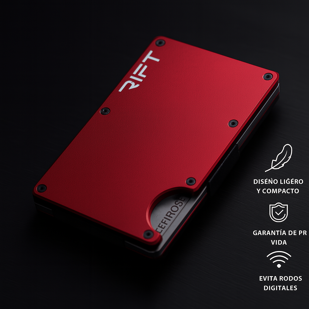 BILLETERA RIFT® Vulcano Fury - blindaje RFID anti clonación