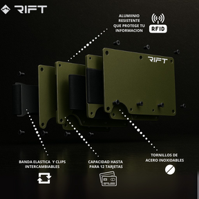 BILLETERA RIFT® Green Army - blindaje RFID anti clonación
