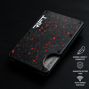 BILLETERA RIFT® Ruby  carbono - blindaje RFID anti clonación
